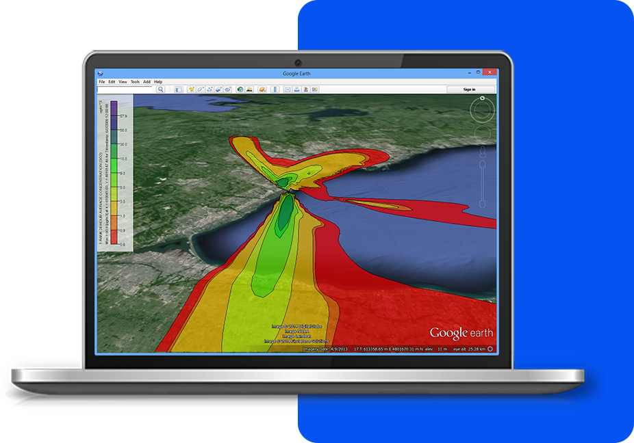 CALPUFF Google Earth Feature